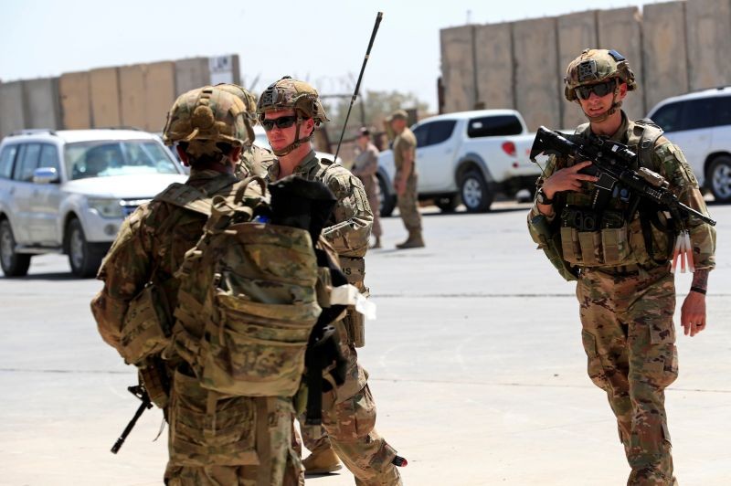 U.S. soldiers are seen during a handover ceremony of Taji military base from US-led coalition troops to Iraqi security forces, in the base north of Baghdad, Iraq on August 23, 2020. (REUTERS File Photo)