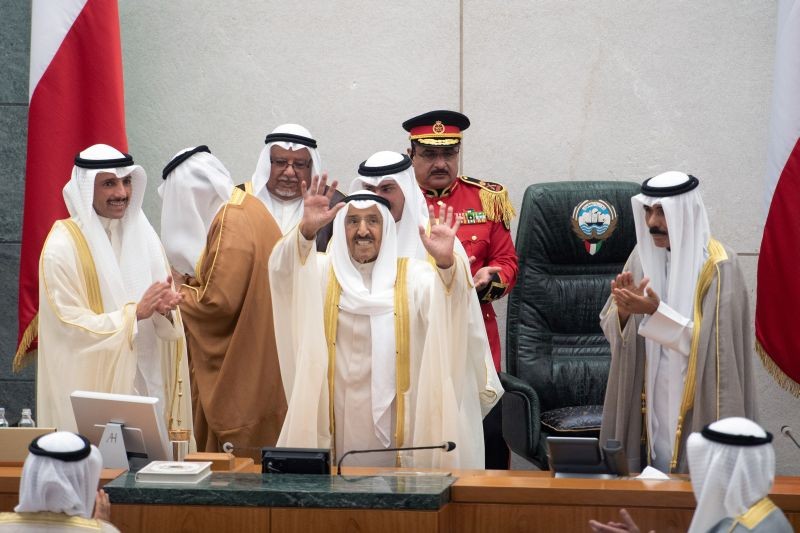 Kuwait's Emir Sheikh Sabah al Ahmad al Sabah waves as he leaves parliament session in Kuwait City, Kuwait October 29, 2019. (REUTERS File Photo)