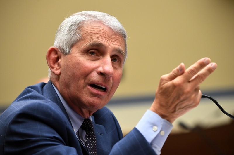 FILE PHOTO: Dr. Anthony Fauci, director of the National Institute for Allergy and Infectious Diseases, testifies during the House Select Subcommittee on the Coronavirus Crisis hearing in Washington, D.C., U.S., July 31, 2020. Kevin Dietsch/Pool via REUTERS