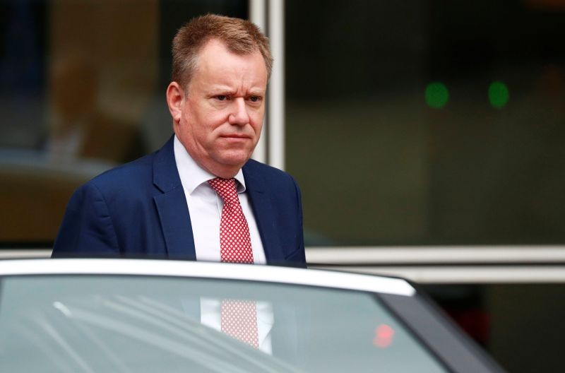 British Prime Minister Boris Johnson's Europe adviser David Frost leaves the European Commission headquarters after a meeting with officials in Brussels, Belgium on October 7, 2019. (REUTERS File Photo)