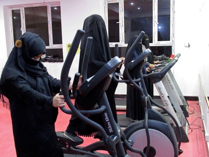 Afghan women exercise in a fitness gym in Kandahar, Afghanistan on September 16, 2020. (REUTERS File Photo)