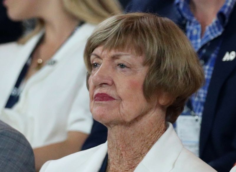 Former tennis player Margaret Court attends the match between Spain's Garbine Muguruza and Sofia Kenin of the U.S. REUTERS/Hannah Mckay/Files