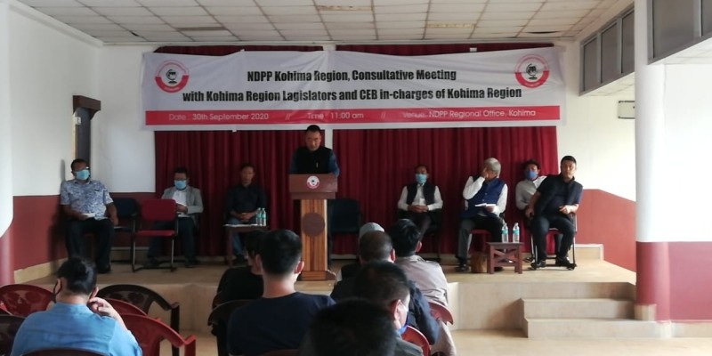 The Nationalist Democratic Progressive Party (NDPP) Kohima Region held a consultative meeting on September 30 at its party office with the legislators and Central Executive Board (CEB) members in-charges of Kohima region. Besides other resolutions adopted, the meeting reaffirmed the confidence and unflinching support to the leadership of Chief Minister, Neiphiu Rio and the party president, Chingwang Konyak.