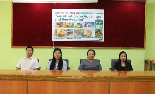 Dr Watimongla Jamir, Director SAMETI & Principal IETC i/c and SAMETI officials during the online training programme held for ATMA functionaries on September 8 and 9. (Photo Courtesy: SAMETI)