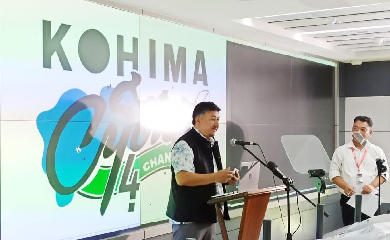 Abu Metha launching the Kohima Cycles4change app on September 25. (Morung Photo)