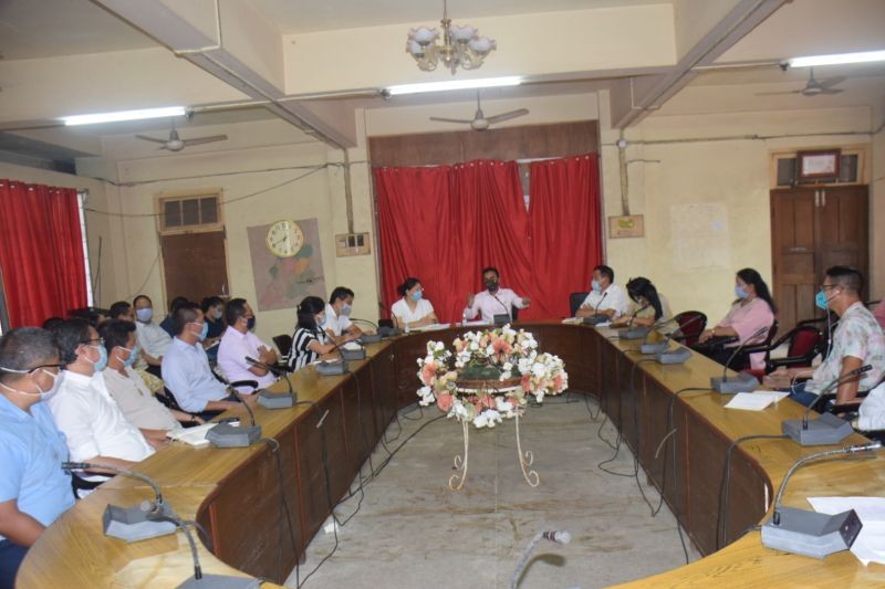 DC Dimapur Rajesh Soundararajan addressing the Dimapur District Task Force meeting in the conference Hall of DC Dimapur on September 2. (DIPR Photo)