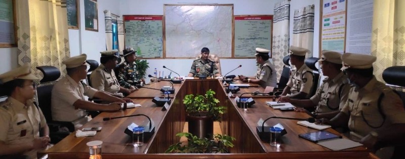 CRPF officials during the visit to 173 Bn CRPF Headquarter, Dimapur reviewed the development works on the full-fledged CRPF unit headquarter in Chümoukedima. (Photo Courtesy: 173 Bn CRPF)