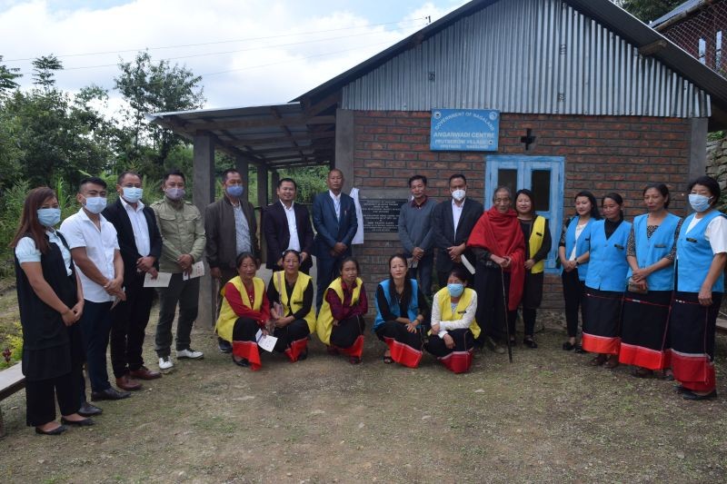 Officials with others during the inauguration of Model Centre at Pfutseromi village, Anganwadi Centre-C on September 29.