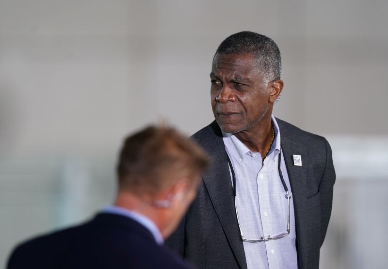 Commentator Michael Holding before the start of play, as play resumes behind closed doors following the outbreak of the coronavirus disease (COVID-19) Jon Super/Pool via REUTERS/Files