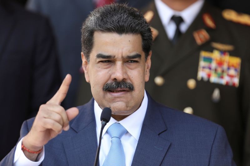 Venezuela's President Nicolas Maduro speaks during a news conference at Miraflores Palace in Caracas, Venezuela on March 12, 2020. (REUTERS File Photo)