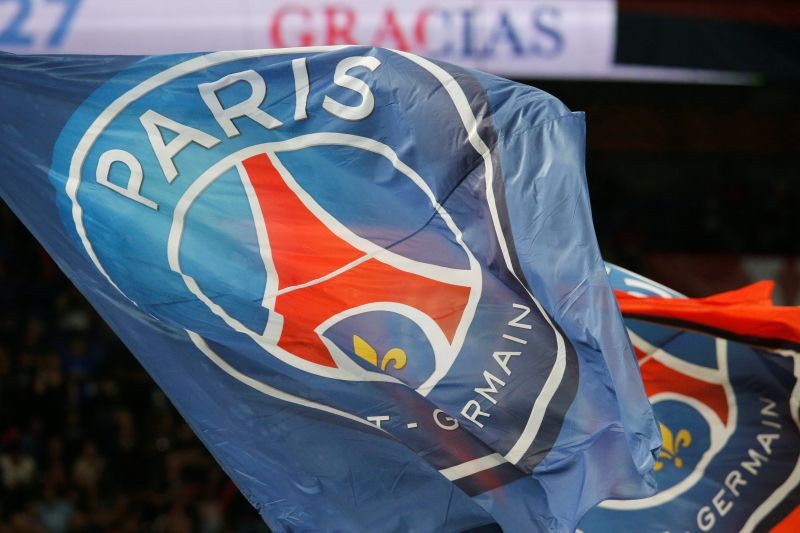 Paris St Germain flags REUTERS/Regis Duvignau/Files