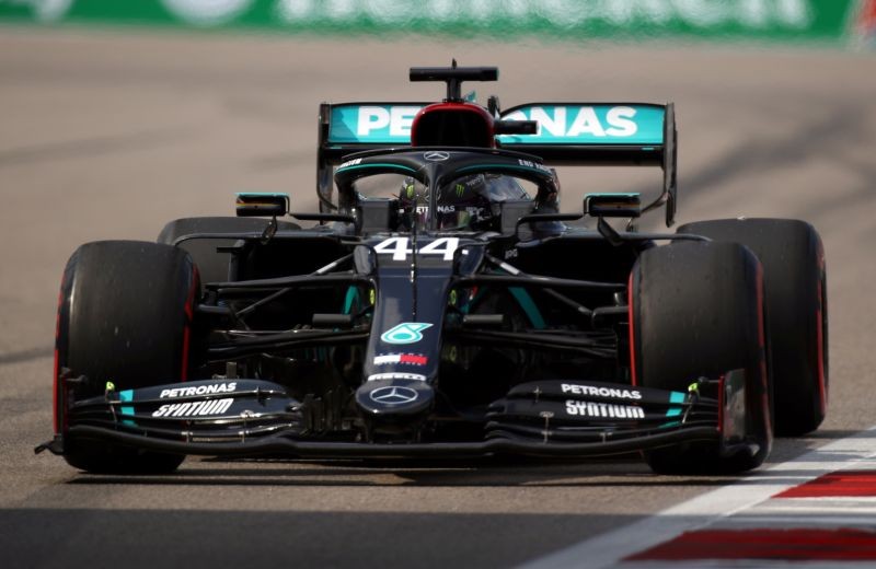 Mercedes' Lewis Hamilton during practice Bryn Lennon/Pool via REUTERS