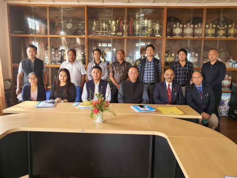 Er Zale Neikha and others during the coordination meeting of the Youth Resources & Sports Department in Kohima on September 4.