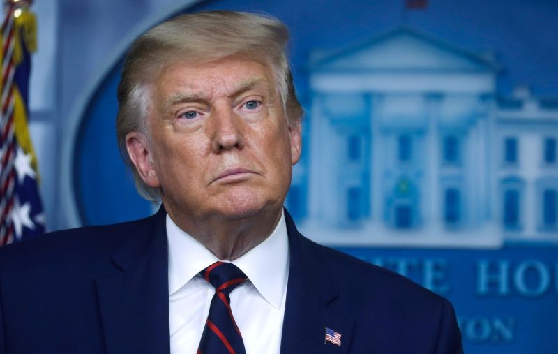 US President Donald Trump listens to a question as he answers reporters questions during a news conference at the White House in Washington, US on September 4, 2020. (REUTERS Photo)