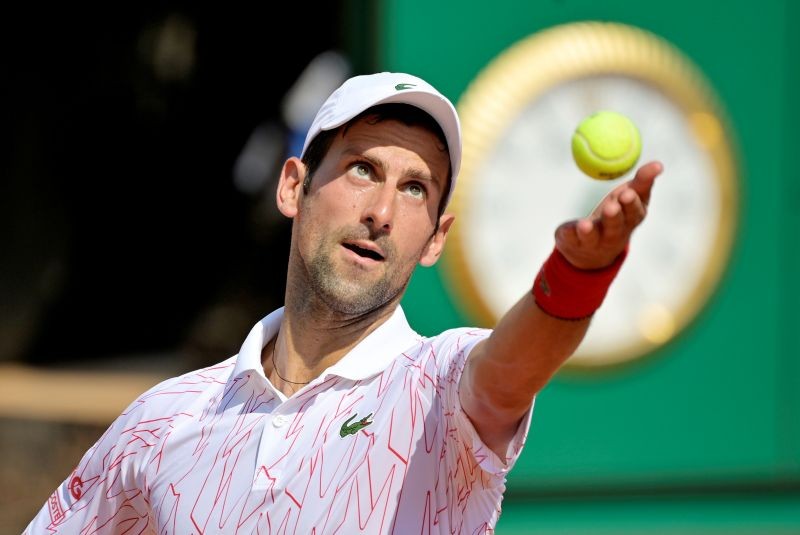 Serbia's Novak Djokovic in action during his second round match against Italy's Salvatore Caruso on September 16. Pool via REUTERS/Riccardo Antimiani