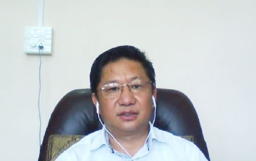 Dr Temjensosang Imsong, Director-in-charge Centre of Gandhian Studies, NU addressing the webinar held on September 17. (Photo Courtesy: PIB Kohima)