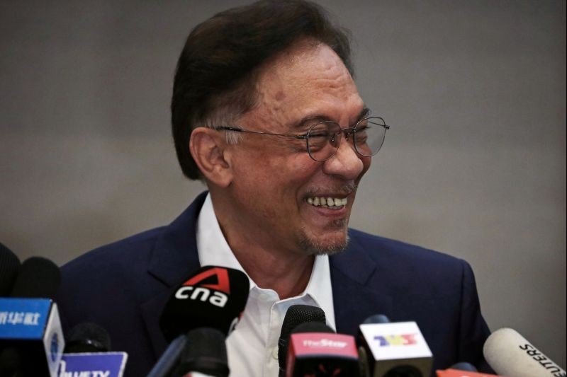 Malaysia opposition leader Anwar Ibrahim reacts during a news conference in Kuala Lumpur, Malaysia on September 23, 2020. (REUTERS Photo)