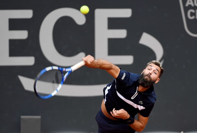 France's Benoit Paire in action during his first round match against Norway's Casper Ruud on September 23. REUTERS/Fabian Bimmer
