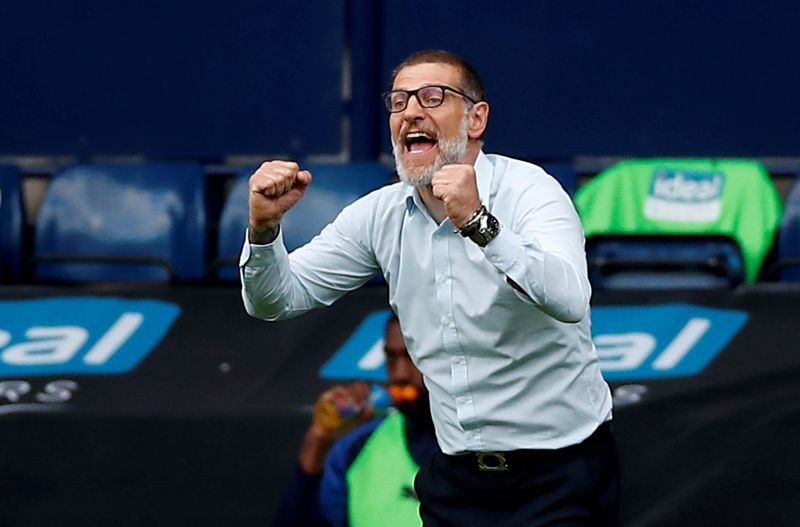 Bromwich Albion's head coach Slaven Bilic reacts after the fourth goal, as play resumes behind closed doors following the outbreak of the coronavirus disease (COVID-19) Action Images/Andrew Boyers