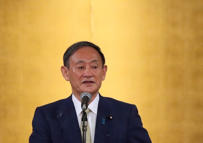 Japan's Chief Cabinet Secretary Yoshihide Suga speaks as he officially kicks off his campaign rally for ruling Liberal Democratic Party's (LDP) presidential election in Tokyo, Japan on September 8, 2020. (REUTERS Photo)