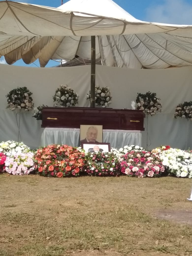 Mortal remains of CM Chang lying in repose at his native Noksen village on October 13.