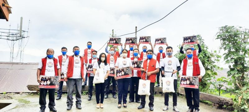 Bhavani Sri with MSK Phek staff and Dobashis during the sensitisation programme organised by the Phek district administration & DLCW- Mahila Shakti Kendra, Phek on October 21 last.