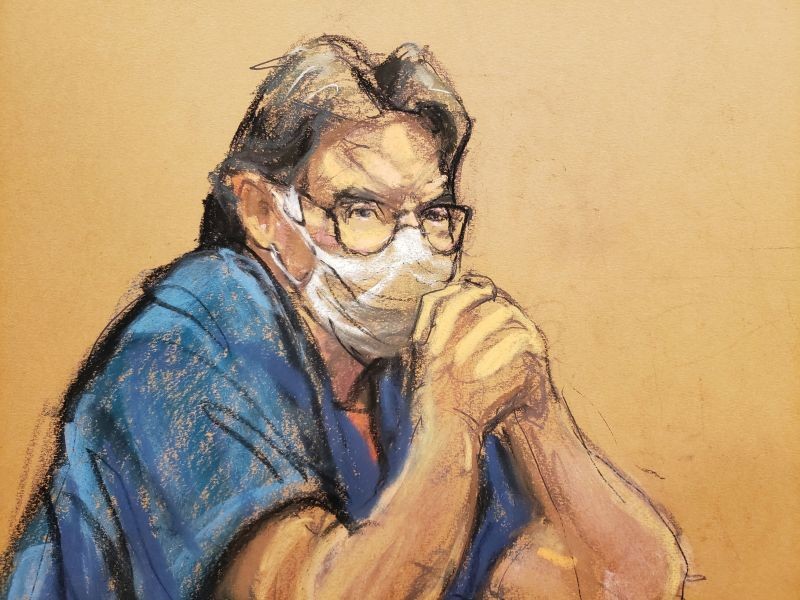 NXIVM cult leader Keith Raniere looks on during his sentencing hearing in a sex trafficking and racketeering case inside the Brooklyn Federal Courthouse in New York, U.S., New York, U.S., October 27, 2020 in this courtroom sketch. (REUTERS Photo)