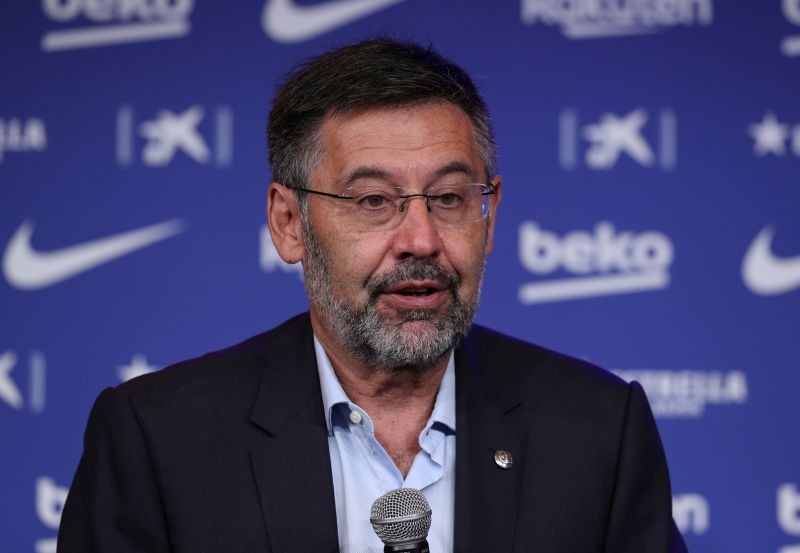 Barcelona president Josep Maria Bartomeu during the unveiling REUTERS/Albert Gea/Files
