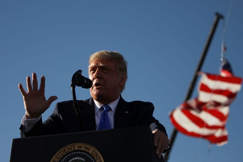 U.S. President Donald Trump speaks during a campaign rally in Carson City, Nevada, U.S., October 18, 2020. (REUTERS Photo)