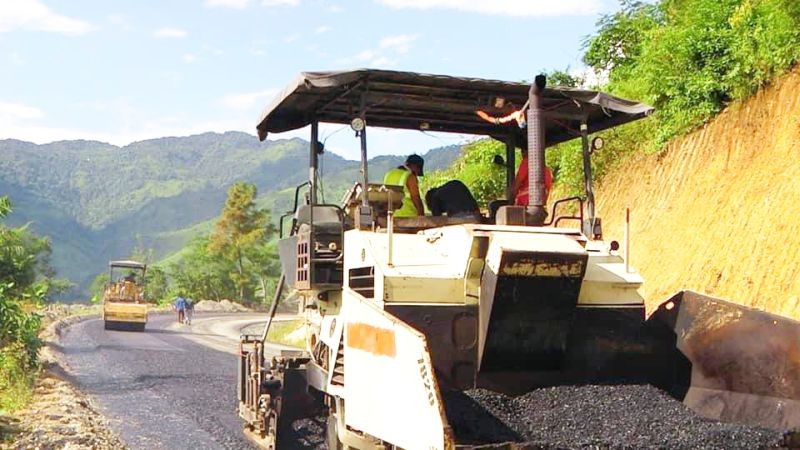 Glimpse of the ongoing construction of Pfütsero- Phek 2 Lane Road with hard shoulders under EPC mode.  This section of the road at Khomi side in being carried out by Madhucon Projects Ltd. under NHIDCL. (Photo Courtesy: Rukuta Lohe)
