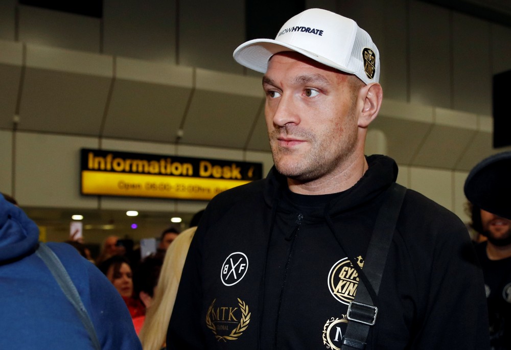 WBC Heavyweight boxing champion Tyson Fury arrives at Manchester Airport, in Manchester, Britain February 25, 2020. REUTERS/Phil Noble/File Photo