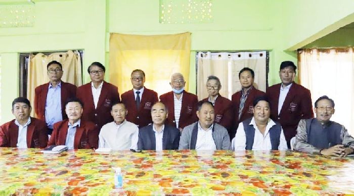 Officials of Concern Citizen Forum Zunheboto during the general meeting installation programme held at Zunheboto Chamber of Commerce and Industries' office on October 5.