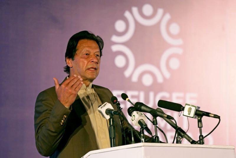 Pakistan's Prime Minister Imran Khan speaks during an international conference on the future of Afghan refugees living in Pakistan, organized by Pakistan and the UN Refugee Agency in Islamabad, Pakistan February 17, 2020. (REUTERS File Photo)