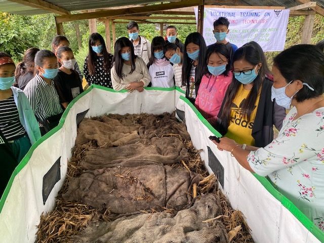 Participants during the vocational training programme conducted for rural youths at Porba from September 28 to October 1. 