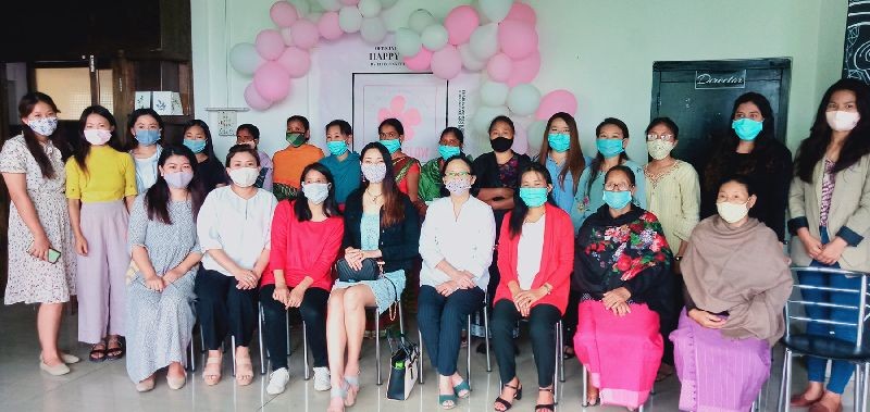 Ruopfuzhano Whiso and others during the launching programme of ‘Happy Flow’ in Kohima on October 16. (Morung Photo)