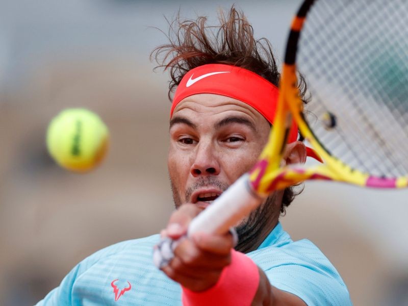 Spain's Rafael Nadal in action during his fourth round match against Sebastian Korda of the U.S. REUTERS/Christian Hartmann