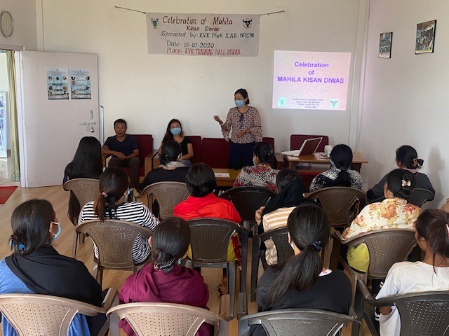 A section of participants attending the Mahila Kisan Diwas event organised by KVK Phek, ICAR-NRCM at Porba on October 15. (Photo Courtesy: KVK Phek)