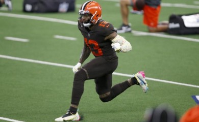 Cleveland Browns wide receiver Odell Beckham Jr. (13) warms up before the game against the Dallas Cowboys at AT&T Stadium. (USA TODAY Sports Photo via Reuters)