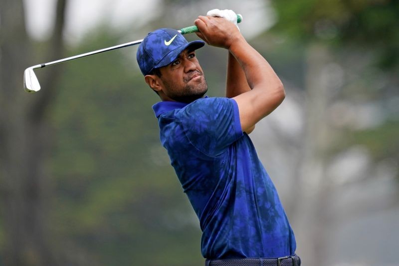 Tony Finau tees off on the 3rd hole during the third round of the 2020 PGA Championship golf tournament at TPC Harding Park. Mandatory Credit: Kyle Terada-USA TODAY Sports/File Photo