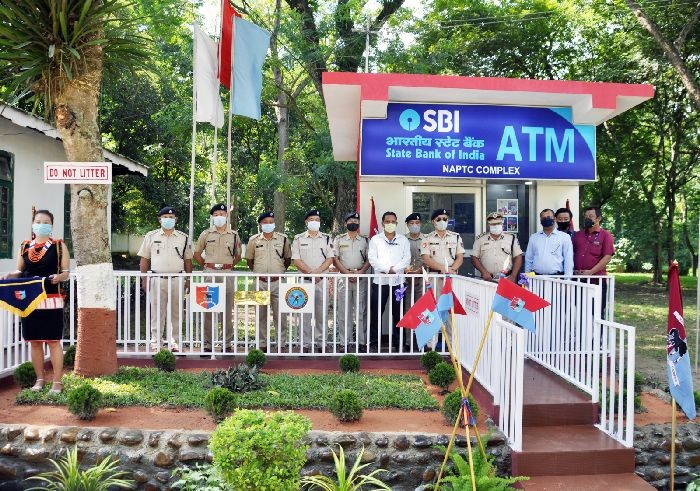 Officials during the inauguration of State Bank of India ATM at the NAP Training Complex, Chümoukedima held on October 12.