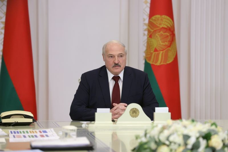 Belarusian President Alexander Lukashenko attends a meeting to discuss preparations for the 6th Belarusian People's Congress, in Minsk, Belarus October 27, 2020. (REUTERS Photo)