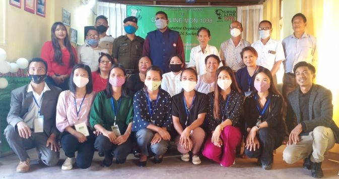 The officials and others during the inaugural of CHILDLINE Mon 1098 on October 16.