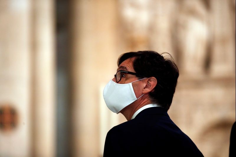 Spain's Health Minister Salvador Illa visits the Monastery of Santa Maria de Poblet, north of Tarragona, Spain, July 20, 2020. (REUTERS File Photo)