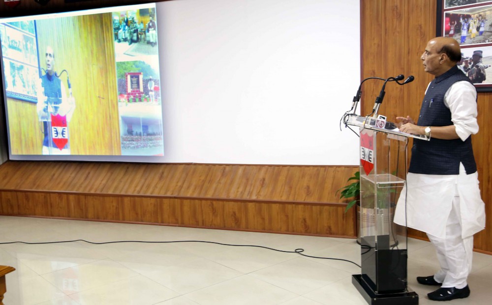 The Union Minister for Defence, Rajnath Singh addressing at the dedication of a 19.85 km Alternate Alignment of the National Highway 310, built by Border Roads Organisation, to the nation, in Sikkim on October 25. (PIB Photo)