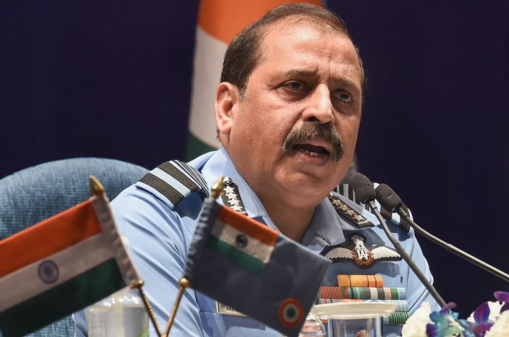 Indian Air Force chief Rakesh Kumar Singh Bhadauria in New Delhi. Photograph: Atul Yadav/PTI Photo