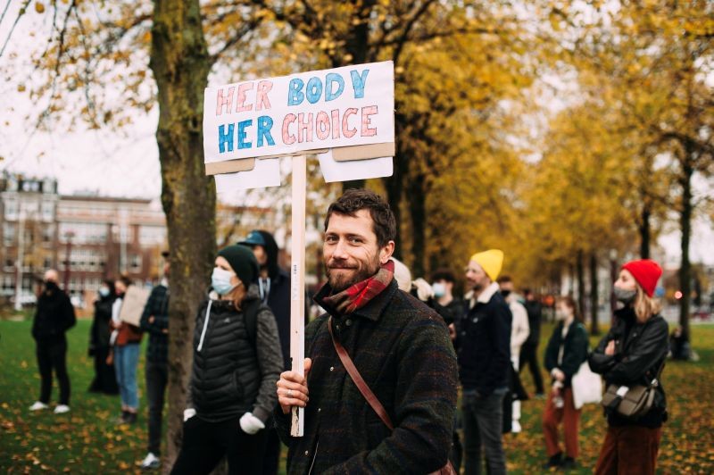 People take part in a protest against the ruling by Poland's Constitutional Tribunal that imposes a near-total ban on abortion, in Amsterdam, Netherlands, October 25, 2020, in this picture obtained from social media. Picture taken October 25, 2020. (REUTERS File Photo)