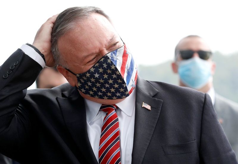 U.S. Secretary of State Mike Pompeo wears a face mask during his visit in Dubrovnik, Croatia, October 2, 2020. (REUTERS Photo)