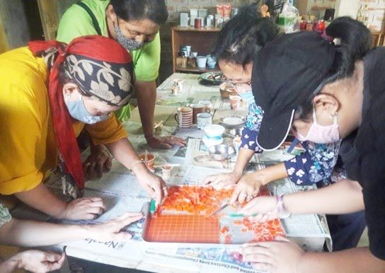 Participants during the training on candle making and handicraft in Dimapur.