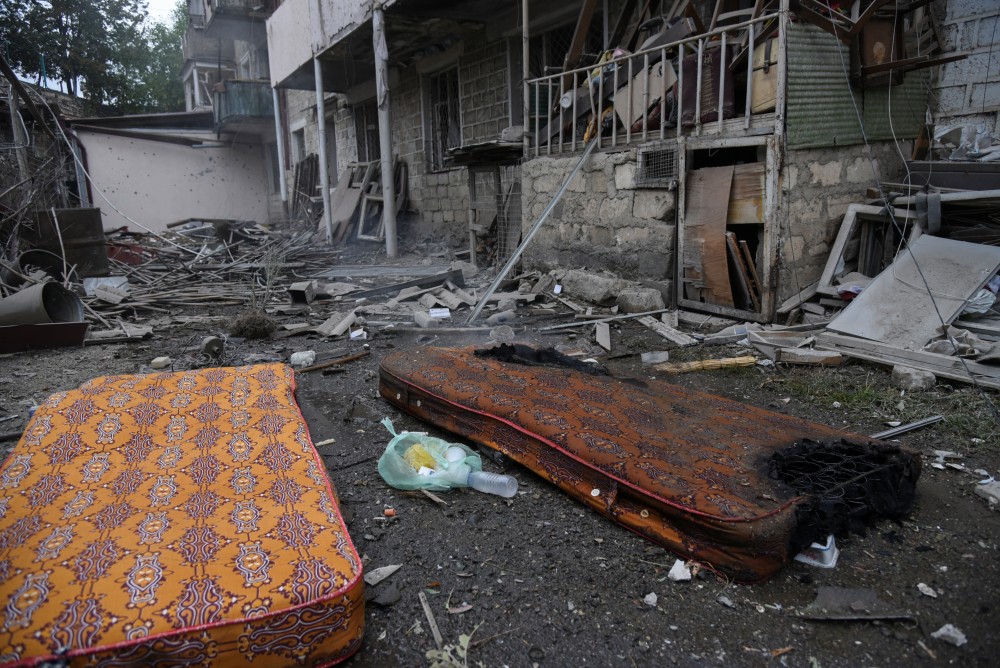 Aftermath of recent shelling during a military conflict over the breakaway region of Nagorno-Karabakh in Stepanakert October 4, 2020. David Ghahramanyan/NKR InfoCenter/PAN Photo/Handout via REUTERS