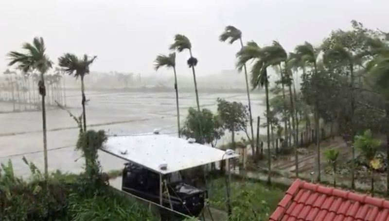 General view as Typhoon Molave sweeps through Hoi An, Vietnam October 28, 2020 in this still image taken from social media video. (REUTERS Photo)